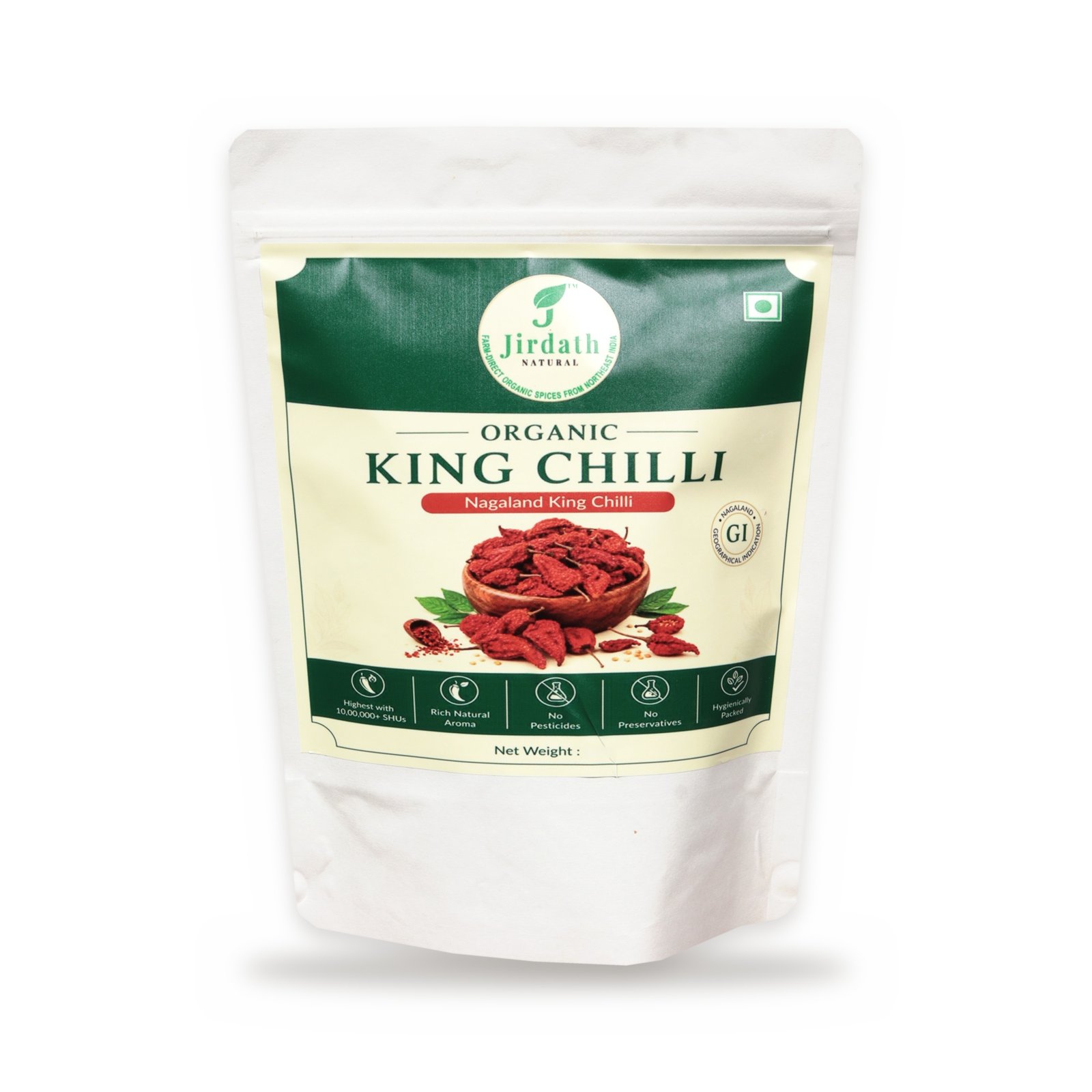 Organic King Chilli, Pouch Front