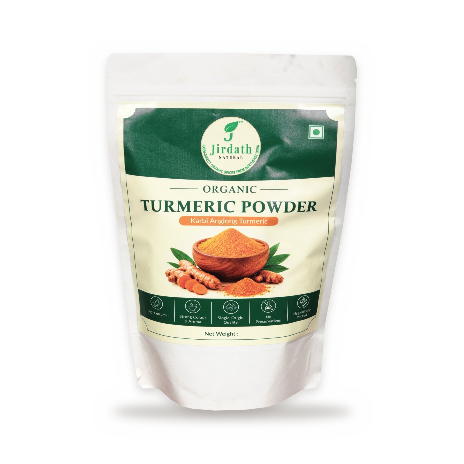 Organic Turmeric Powder, Pouch Front